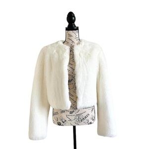 Fancy White Faux Fur Jacket
